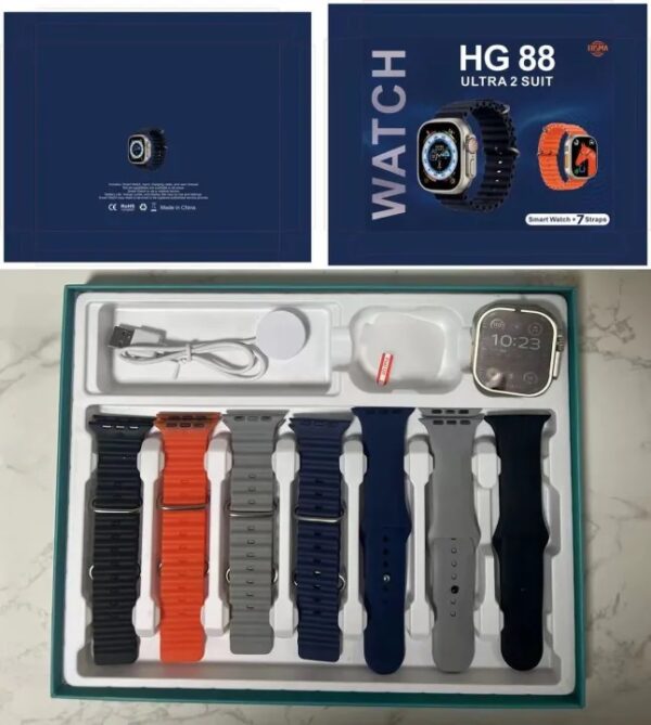 HG 88 Ultra 2 Suit Smart Watch With 2.03 HD Display With 7 Straps - Image 2